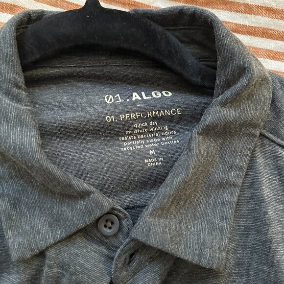 Algo Performance Fabric Long Sleeve Collared Shirt Medium - Picture 3 of 3